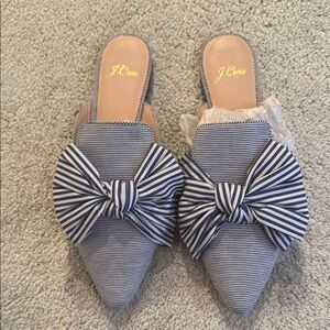 J. Crew Women's Blue Striped Mules